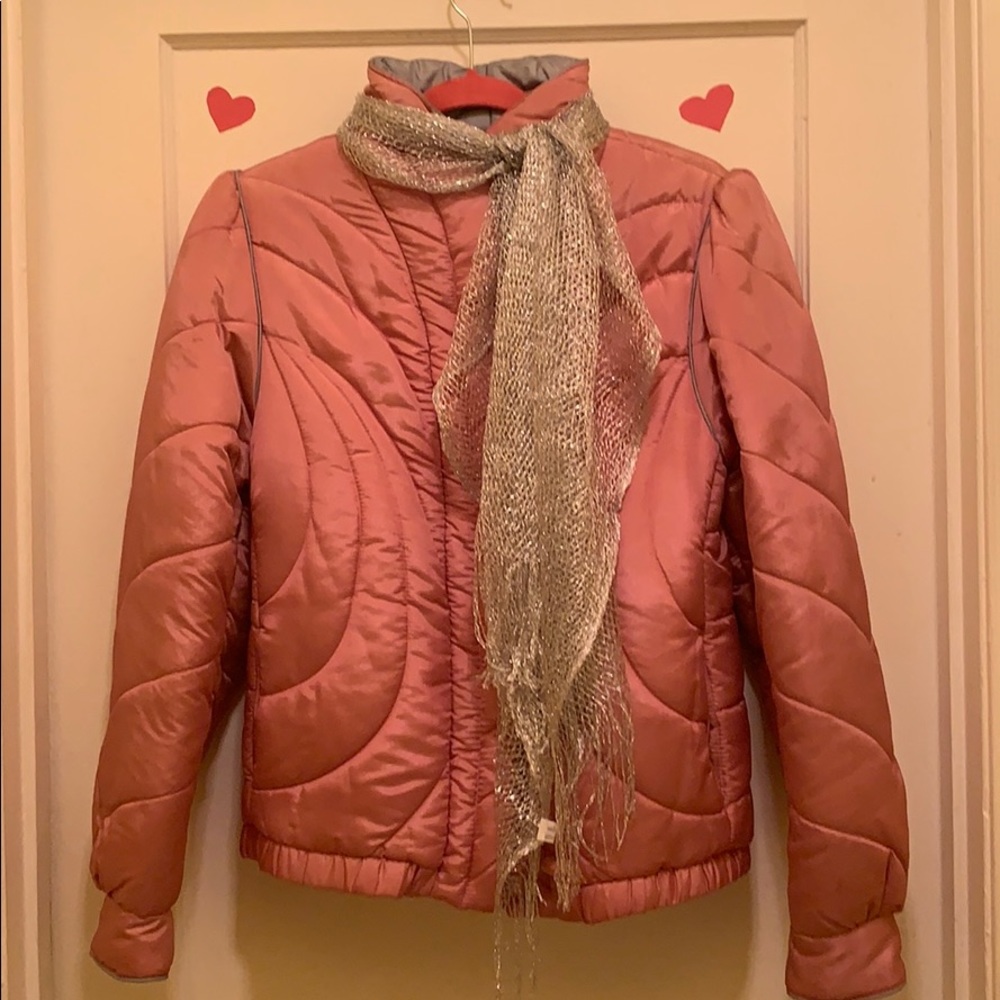 Pink puffer jacket
